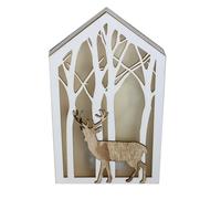 Christmas 30cm Lit House Silhouette Box Night Light with Reindeer