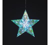 Christmas 3D Dream Hanging Iridescent Star with 100 white led White