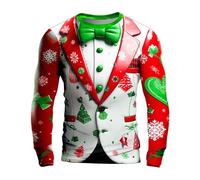 Christmas 3D Graphic Men's T-Shirt Merry Christmas Day T-Shirt for Men Funny Holiday Xmas Tee Shirts Retro Funny Santa Printed Festival Costume(Xmas #009, L)