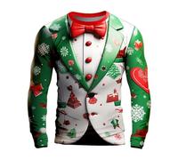 Christmas 3D Graphic Men's T-Shirt Merry Christmas Day T-Shirt for Men Funny Holiday Xmas Tee Shirts Retro Funny Santa Printed Festival Costume(Xmas #011, XL)