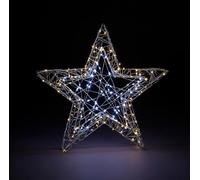 Christmas 3D Large Iron Star pre-lit with 240 Warm & Cool White Twinkling LED (55cm diameter)