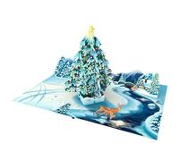 Christmas 3D Pop Up Card - Handmade Pop-Up Greeting Card with Xmas Tree, Santa, Robin & Nativity Designs - Holiday Card for Friends & Family (Christmas Tree)