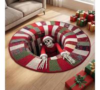 Christmas 3D Rug, Optical Illusion Round Area Mat for Living Room (Style A)