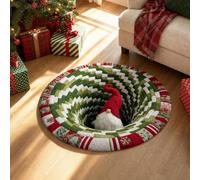 Christmas 3D Rug, Optical Illusion Round Area Mat for Living Room (Style C)