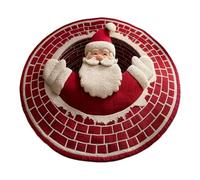 Christmas 3D Rug | Santa Claus Quilted & Gnome Quilted Round Mat | Christmas Optical Illusion Rugs | Decorative Rug with Depth Pattern Theme, Christmass's Area Rugs for Living Room
