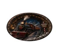 Christmas 3D Santa Round Area Rug Optical Illusion Mat, 60-100cm，A-60cm | Depth Illusion Pattern, Holiday Home Decor, Multiple Designs, Living Room & Entryway, Festive Floor Mat