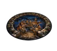 Christmas 3D Santa Round Area Rug Optical Illusion Mat, 60-100cm，B-60cm | Depth Illusion Pattern, Holiday Home Decor, Multiple Designs, Living Room & Entryway, Festive Floor Mat