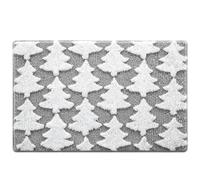Christmas 3D Tree Bathroom Rugs 20x32 Inch, Soft and Absorbent Tufted Winter Grey Bath Mat Non Slip Washable, Christmas Bathroom Decor Rug Holiday Decorations