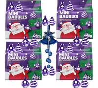Christmas 4 x Hollow Milk Chocolate Tree Decorations 72g - Festive Baubles - Vegetarian Friendly - Cocoa Life - Cdb