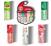 Christmas 5-color Fruit Flavor Set-Christmas Lipgloss Set,Lip Oil Christmas Gifts for Girls,Lip Gloss for Women Gifts,Plumping Lip Gloss Set,Hydrating,Non Sticky,Cute Lipgloss,Christmas Skincare