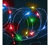 Premier Decorations 50 Multi-Action Pin Wire LED Battery Lights Multicoloured in Multicolor, Size 2.5m | Charlies