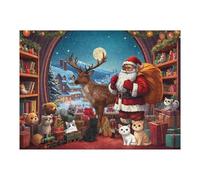 Christmas 500 Piece Jigsaw Puzzle for Adults - 20.5x15 Inches Large Holiday Scene with Santa, Creative Kits & Snowy Village, Challenging Puzzle Home Decor - Finished Size is 20.5x15 Inch