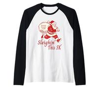 Christmas 5K Run Holiday Pun Santa Needs A PR Raglan Baseball Tee