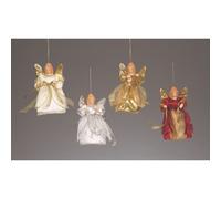 Christmas 6" Tree Top / Hanging Angel Decoration - White / Silver
