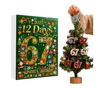 Christmas 67 Advent Decorations - 2D Acrylic Decorations Funny for 12 Days - Christmas Countdown Decorations, for Autumn Winter Daily Party Holiday Home Indoor Apartment