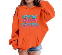 Christmas 67 Kids Hoodies Christmas Elf-Shirt Casual Long Sleeve Pullover Sweatshirt Coats Comfortable Soft Fabric 6 7 Meme Shirt Fun Jumper for Boys Girls Orange