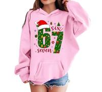 Christmas 67 Kids Hoodies Jumper for Boys Girls Six Seven Christmas Hat Theme Print Sweatshirt Casual Long Sleeve Pullover Comfortable Soft Fabric Holiday Essential Oversized Coats UK n1