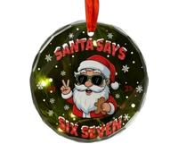 Christmas 67 Meme Ornaments | Christmas Santa Says 67 Ornament | Funny 2D Acrylic 6 7 meme Christ-mas Tree Ornament | Handmade Six Seven Memes Ornaments for Teen Girls