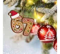 Christmas 67 Ornament,Funny Christmas Ornaments,Six Seven Xmas Holiday Ornament, Funny Santa Decorations Gag Gifts for Tree (A)