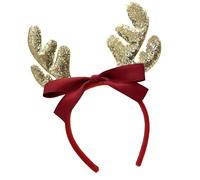 Christmas Accessories Bowknot Elk Horn Headband Seasonal Festival Props Hairband Family Gathering Christmas Hairhoop Festival Holiday Headpiece