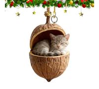 Christmas Acorn Animal Ornaments - Cute 2D Acrylic Forests Animals Acorn Hanging Ornaments | Forests Animals Pine Cone Christmas Tree Decoration for Home Car Rearview Mirror (C)
