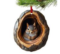Christmas Acrylic Animal Ornaments, Christmas Animal Ornaments - Cute 2D Acrylic Ornaments for Christmas Tree, Raccoon, Owl, Squirrel, Hedgehog, , Bird, Animal World, Ornaments for Home,