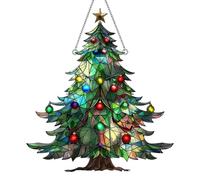 Christmas Acrylic: Christmas Window Festive Hanging Hanging Decoration Transparent with Light Reflective Design | Interior Display Accent for Dormit