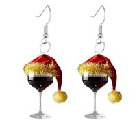 Christmas Acrylic Earrings - Christmas prty Earrings, Festive Dangle Earrings | Christmas New Year Jewelry, Women’s Christmas Jewelry, Acrylic Christmas Earrings for Women Girls, 2.24x0.79 Inches