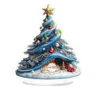 Christmas Acrylic Ornament | 2d Holiday Tree Decor Desk Sign,Table Centerpieces Party Supplies for Home Office Living Room Bedroom Bookshelf Windowsill Mantel Wedding