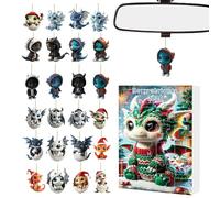 Christmas Acrylic Pendant Calendar | 24-Pendant Dragon Countdown Calendar for Christmas,2D Flat Seasonal Scene Props for Friends Students Teens Adults Family