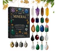 Christmas Acrylic Pendant Calendar - Winter Holidays 2D Decoration Elements - Countdown Calendar with Mineral Pendants, for Children, Teenagers, Adults, Christmas Tree, Window, Wall, Fireplace, Party