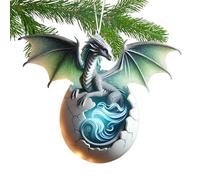 Christmas Acrylic Pendant Ornaments - Fantasy Acrylic Dragon Tree Pendants | Keepsake Home Decoration Egg Dinosaur Christmas Ornaments for Fireplace