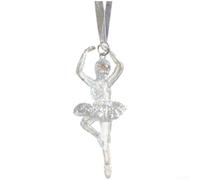Christmas Acrylic Pendant Ornaments Set With Transparent Crystal-Like Finish, Silver Holiday Decorations Featuring Stars Angels Bows And Dancing Figures For Festive Tree Display(J)