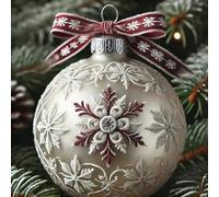 Christmas Acrylic Pendant with Snowflake Print for Holiday Home Decor, Designed for Hanging on Trees, Doors, and Walls (H)