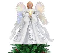 Christmas, Acrylic Silver, Delicate Top Angel Statue Treetop Pendant, for Christmas Tree Ornaments Decorations, 25x20cm / 9.8x7.8inch