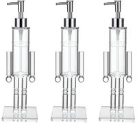 Christmas Acrylic Soap Dispenser with Pump, Clear Refillable Hand Soap Pump Dispensers, Nutcracker Soap Dispenser, and Decorative Countertop Dispensers for Kitchens and Bathrooms (3pcs)