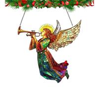 Christmas Acrylic Sun Catcher, Christmas Tree Decoration Sun Catcher Ornaments, Acrylic Christmas Tree Winter Holiday Colourful Holiday Home & Garden Decoration(Angel)