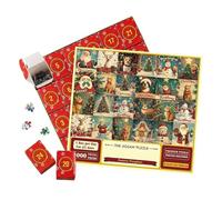 Christmas Adveent Puzzle - Christmas Jigsaw Puzzles Adveent,1000 Pieces Festive Santa Snowman Puzzles, Portable Challenging Fun Activities For Family Friends Women Men Teens Lovers
