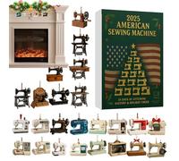 Christmas Advent 2025-2D Acrylic Sewing Machine Seasonal Decor,24 Days Tree Ornament Countdown Calendar - for Craft Lovers Quilters Textile Artists Front Door Office Living Room Study Mantel Wall