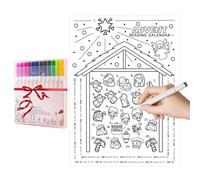 Christmas Advent 2025 | Educational Christmas Advent,Jesus Reading Coloring Calendars - for Kids Family Party Gathering Living Room Bedroom Wall Door Home Decor