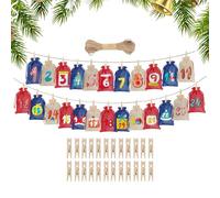 Christmas Advent Bags | 24-Day Reusable Christmas Decorations - Candy Bag with Numbers - for Birthday Children Adults Family Friends Candy Snack