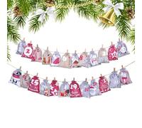 Christmas Advent Bags - Reusable for 24 Days | Christmas Bags for Holiday , Drawstring Pouch with Countdown | Candy Toys for Family Friends Jewelry