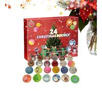 Christmas Advent Bouncy Balls 2025 - Kids Elastic Toy Set, 24-Day Countdown Calendar Gift, Bright Rubber Balls for Festive Fun | Stress Relief Activity for Boys Girls During Home Celebration Party