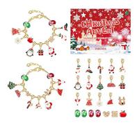Christmas Advent Bracelet - Handmade Design, Countdown Charm Gift, 24 Day Function | Complicated Handicraft, Holiday Wrist Accessory, Festive Jewelry Set For Kids, Teens, Women, Adults, Gift