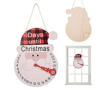 Christmas Advent Calendar 2023 Wooden Christmas Countdown Sign 8.6x11.4 Inch Hanging Santa Claus Advent Calendars for Decorations, Decorations