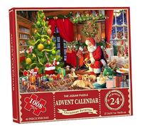 Christmas Advent Calendar 2024, 1008 Pieces Jigsaw Puzzle, 24 Days Christmas by The Fireplace Holiday Countdown Calendar, Advent Puzzle for Adult Kids