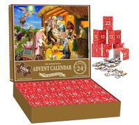 Christmas Advent Calendar 2024, 1008 Pieces Jigsaw Puzzle, 24 Days The Birth of Jesus Christmas Countdown Calendar, Advent Calendar Puzzle for Adult Kids, Jigsaw Puzzles
