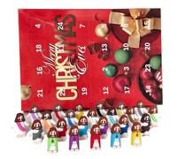 Christmas Advent Calendar 2024, 24 Days Advent Calendar, 24 Different 1.4x0.5" Jesus Doll, Christmas Countdown Fun Toys for Boys, Girls, Kids Gift, Red.