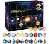 Christmas Advent Calendar 2024, 24 Days Space Planet Advent Calendar Universe Galaxy Christmas Countdown Xmas Surprise Tree Ornaments for Kids Decor