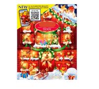 Christmas Advent Calendar 2024 250g - Teddy Bear - Adults Kids - Milk/Swiss Chocolate Truffles - Chocolate Reindeer